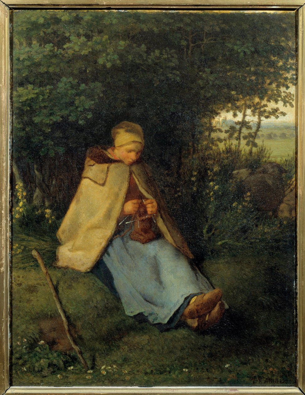 Pletený obraz od Jeana Francoise Milleta (1814-1875) 1858 Ne. 0,39x0,29 m Paříž, musee d