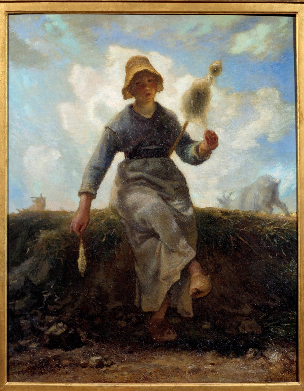 Přadlena, Auvergneský pastevec koz. Obraz Jeana Francoise Milleta (1814-1875) od Jean Francois Millet