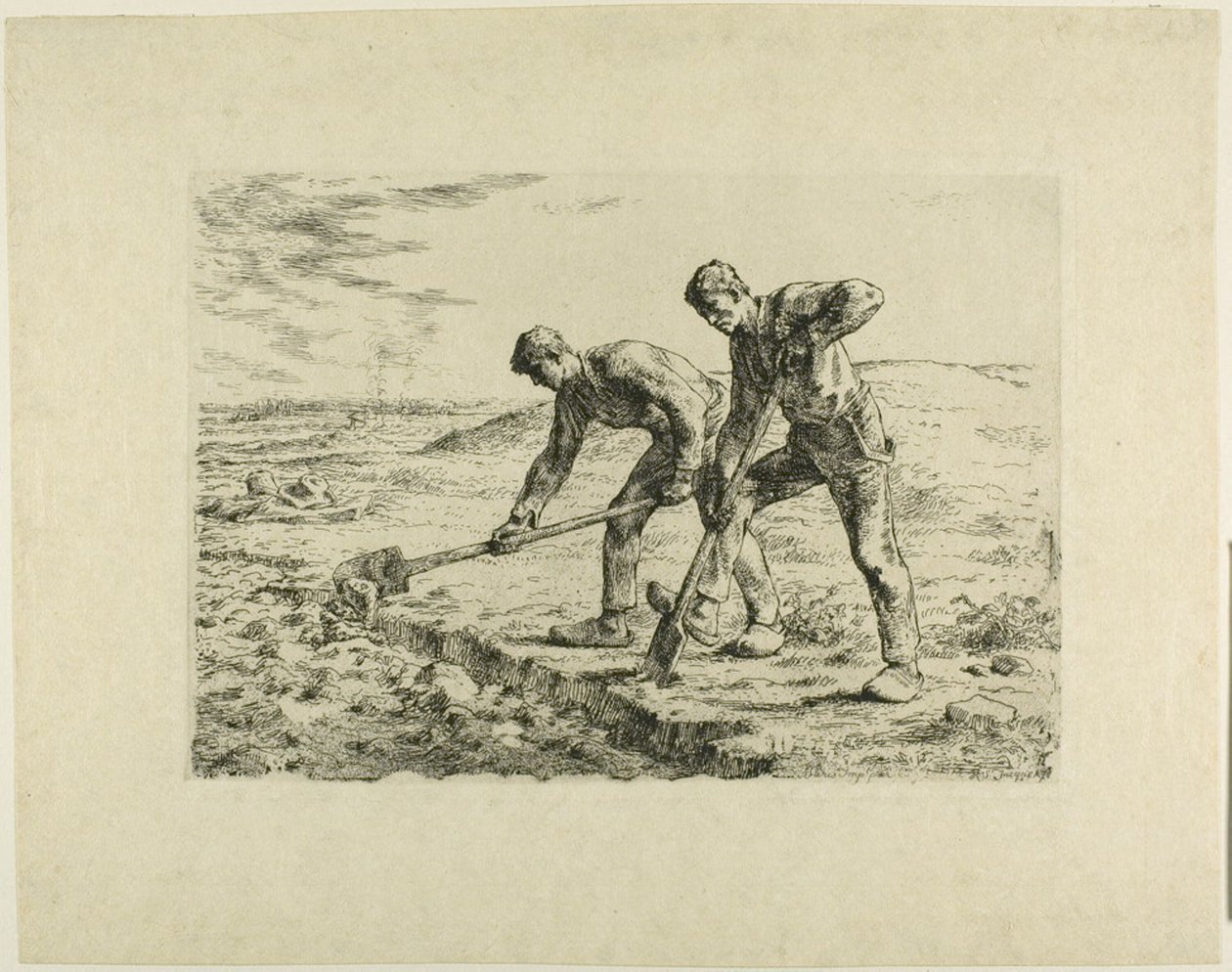 Dva muži kopání od Jean Francois Millet