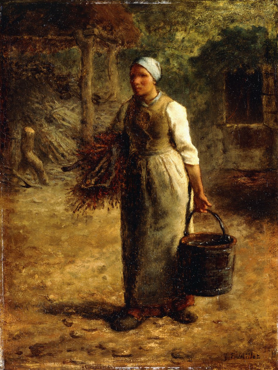 Žena nesoucí dříví a vědro, c.1858-60 od Jean Francois Millet