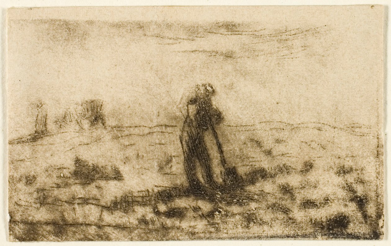 žena visí oblečení od Jean Francois Millet