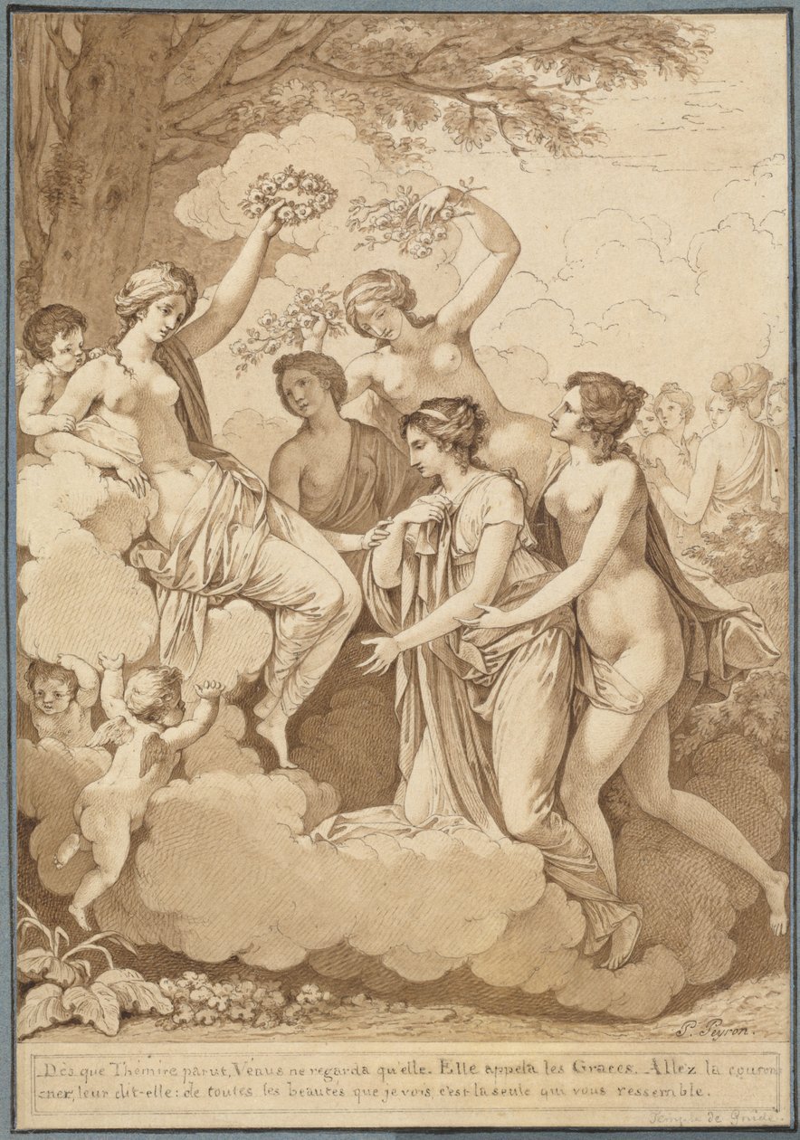 Venuše a Graces korunující Thémire od Jean François Pierre Peyron