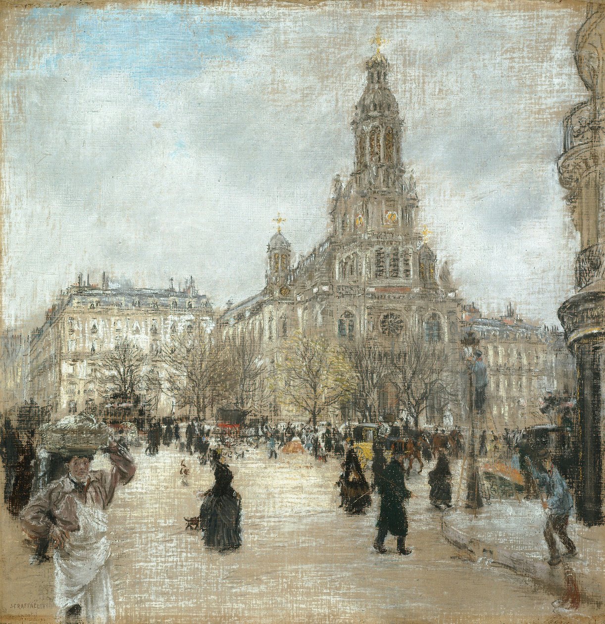 Place de la Trinité, Paříž, kolem roku 1886 (olej na plátně) od Jean Francois Rafaelli