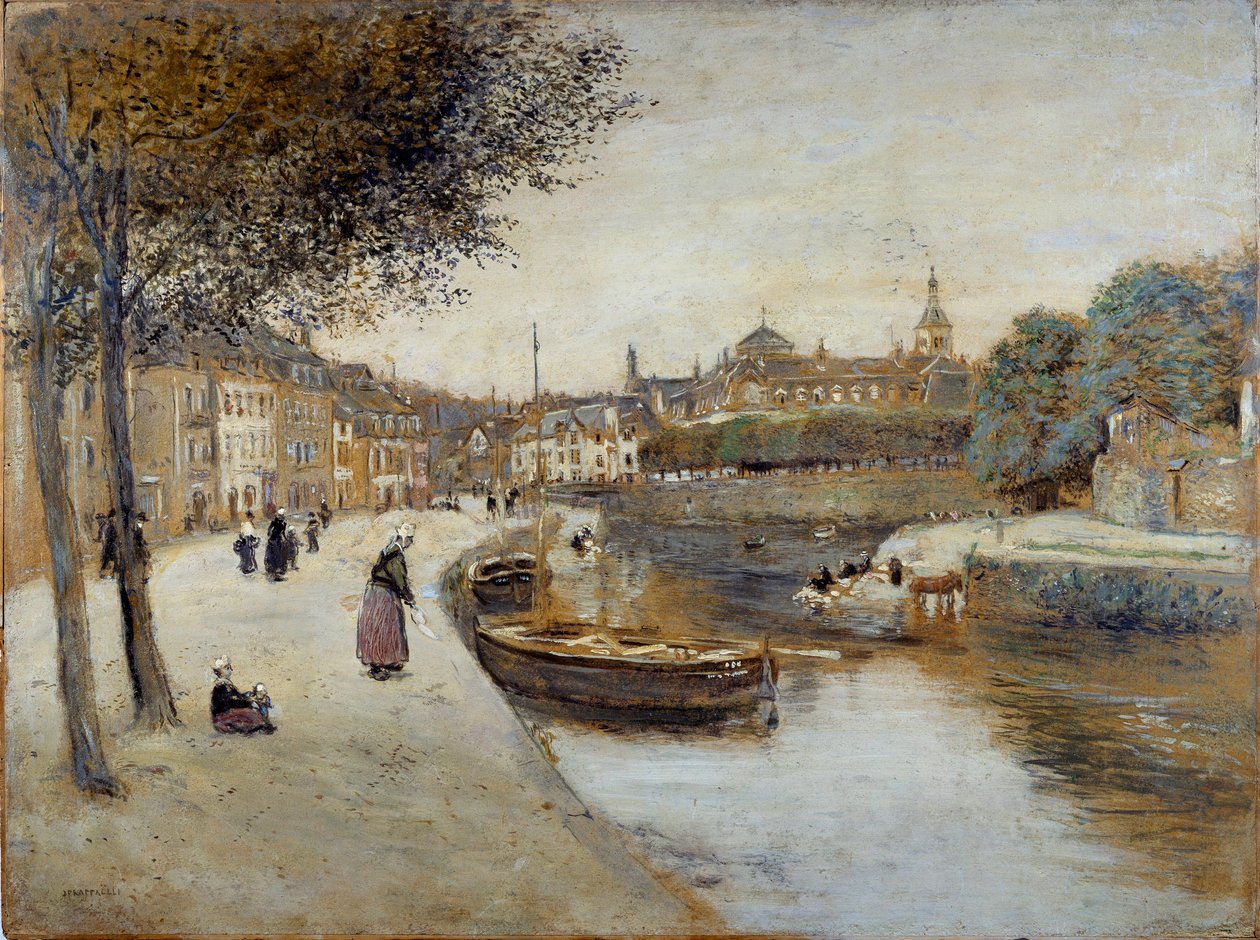 Kanál v Quimperle Obraz Jean Francois Raffaelli (1850-1924), 20. století. Muzeum výtvarného umění Le Havre od Jean Francois Raffaelli