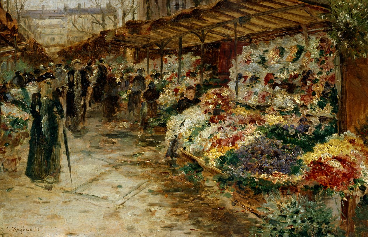 Květinový trh, 1882. od Jean Francois Raffaelli