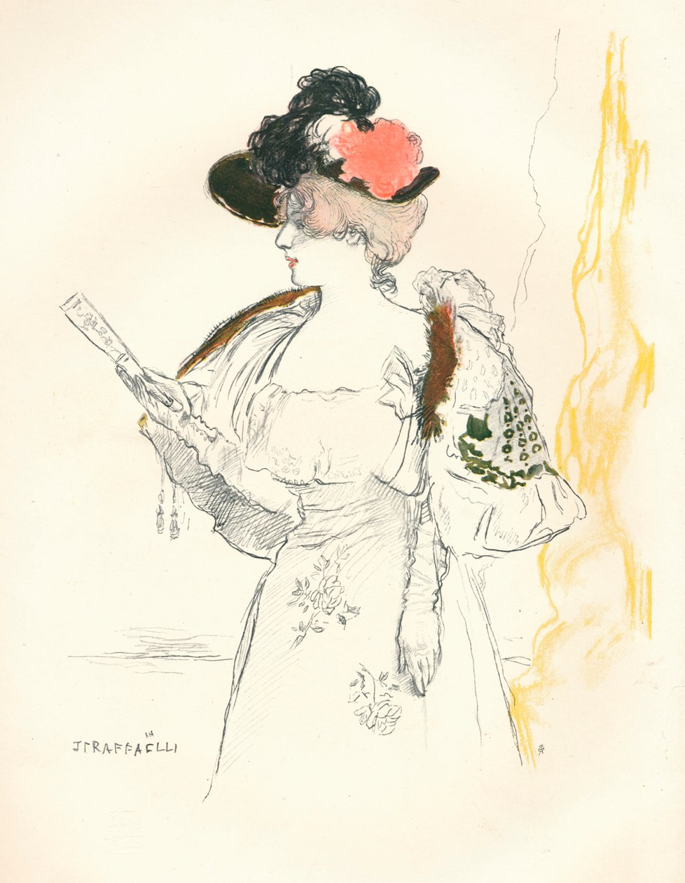 Z náčrtu olověnou tužkou a vodovou barvou, 1901 od Jean Francois Raffaelli