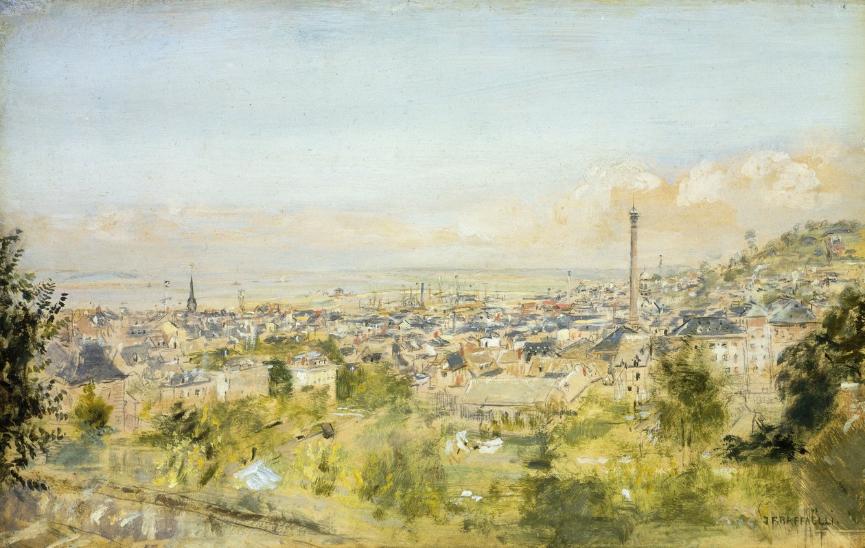 Honfleur, pohled na Cote de Grace od Jean Francois Raffaelli
