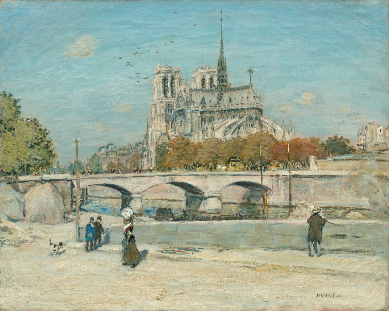 Notre Dame při pohledu z Quai de la Tournelle od Jean Francois Raffaelli