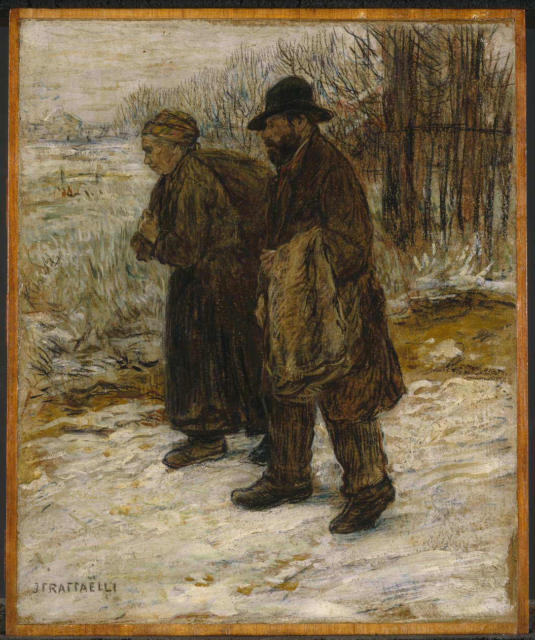 Parisian Rag Pickers, cca 1885 (olej a pastelka na papíře připevněné na panelu) od Jean Francois Raffaelli
