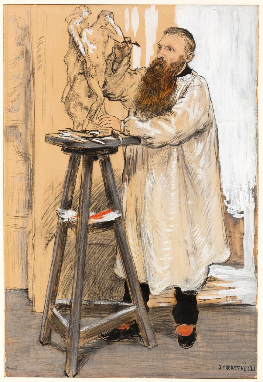 Portrét sochaře Augusta Rodina v ateliéru od Jean Francois Raffaelli