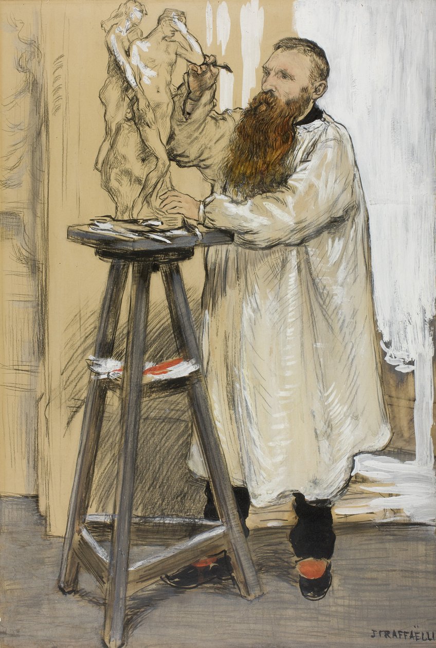 Portrét sochaře Auguste Rodina v jeho ateliéru, c.1889 od Jean Francois Raffaelli