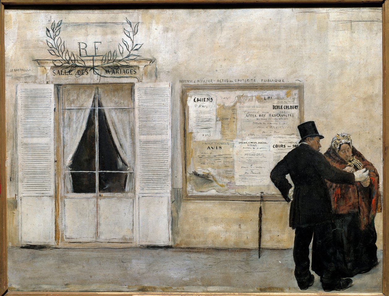 Pozvánky čekající na svatbu Obraz Jean francois Raffaelli (1850-1924), před 1884, ne. 0,525x0,685 m, Paříž, Musee d