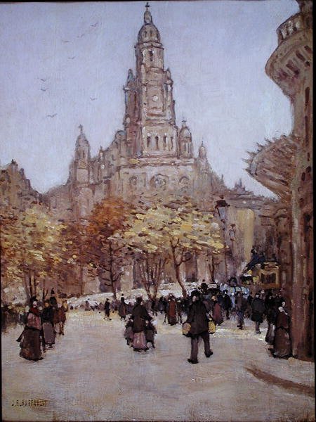 Pohled na Paříž, kolem roku 1885 (olej na plátně) od Jean Francois Raffaelli