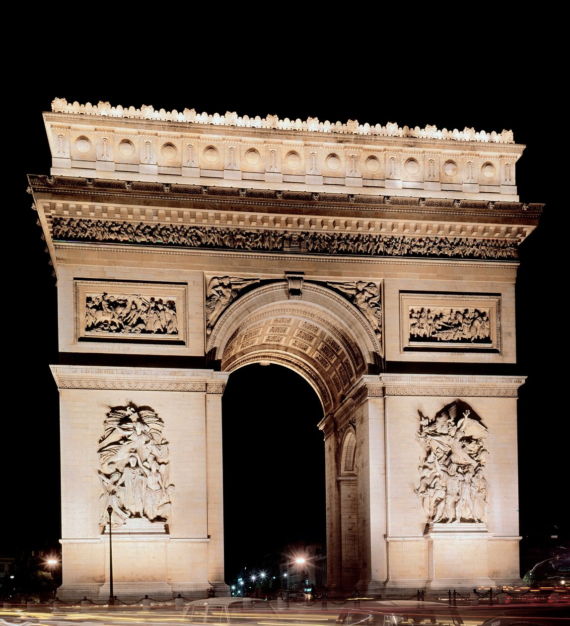 Pohled na Arc de Triomphe realizovaný Jeanem Francoisem Chalgrinem (1739-1811) od Jean Francois Therese Chalgrin