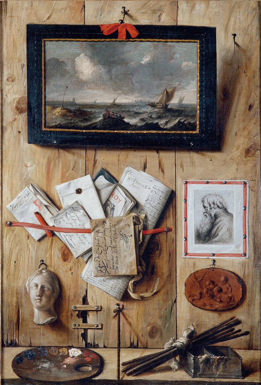 Koutek ateliéru umělců od Jean Francois de Le Motte