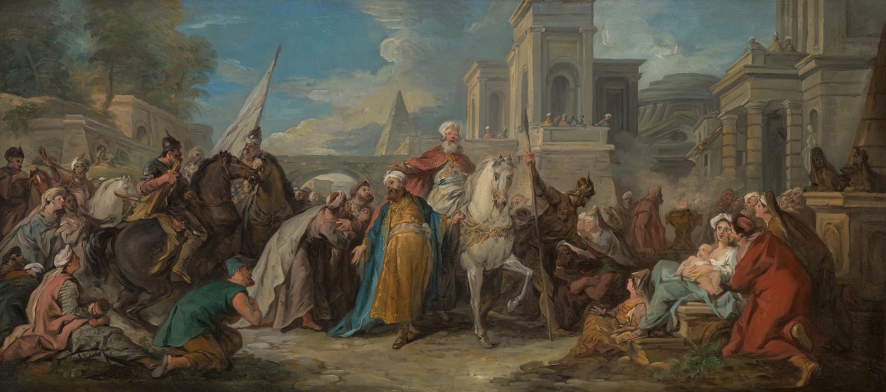 Triumf Mordecai, kolem 1736 (olej na plátně) od Jean François de Troy