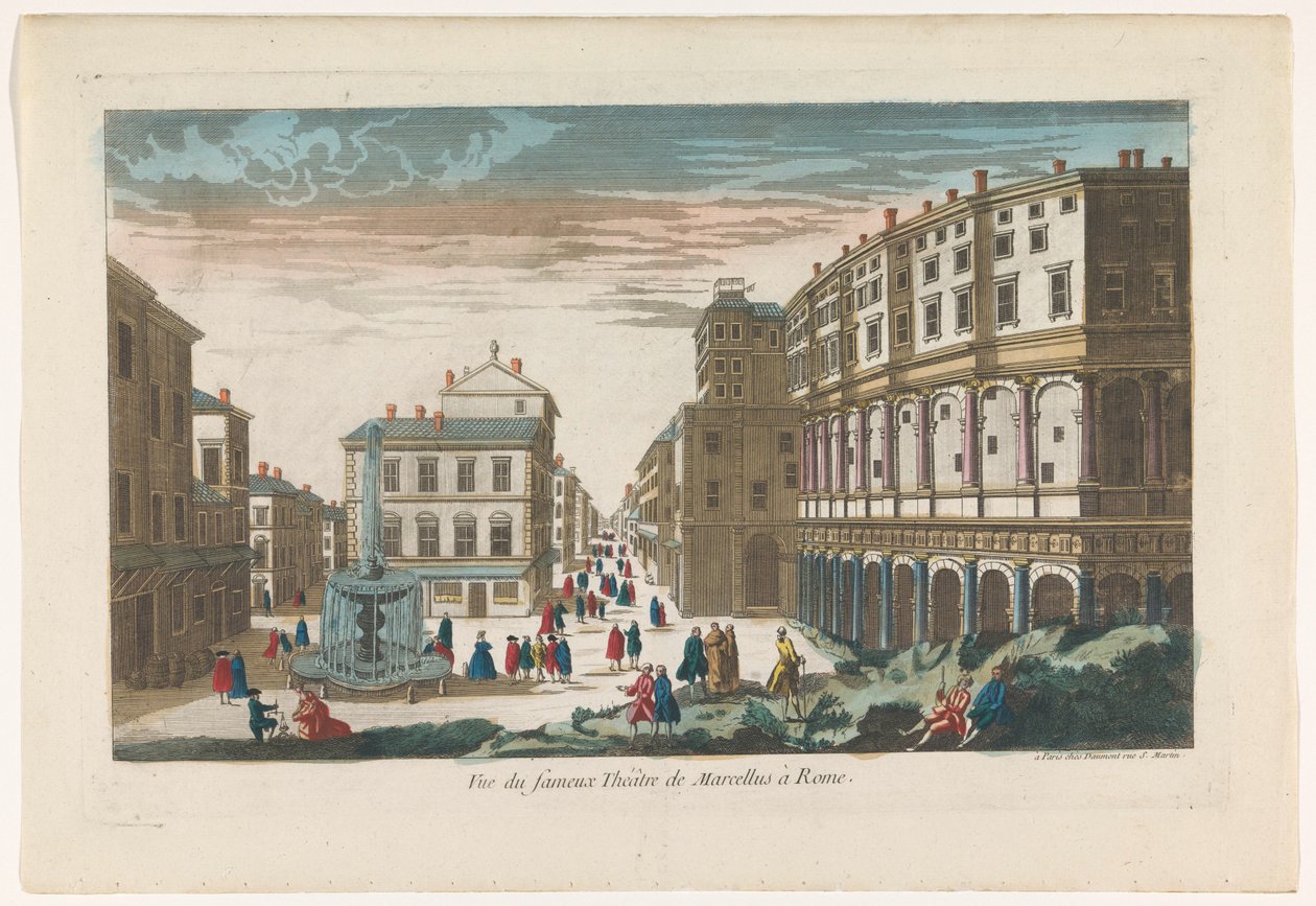 Pohled na divadlo Marcellus v Římě Vue du fameux Theater de Marcellus v Římě (název na objektu) od Jean François Daumont