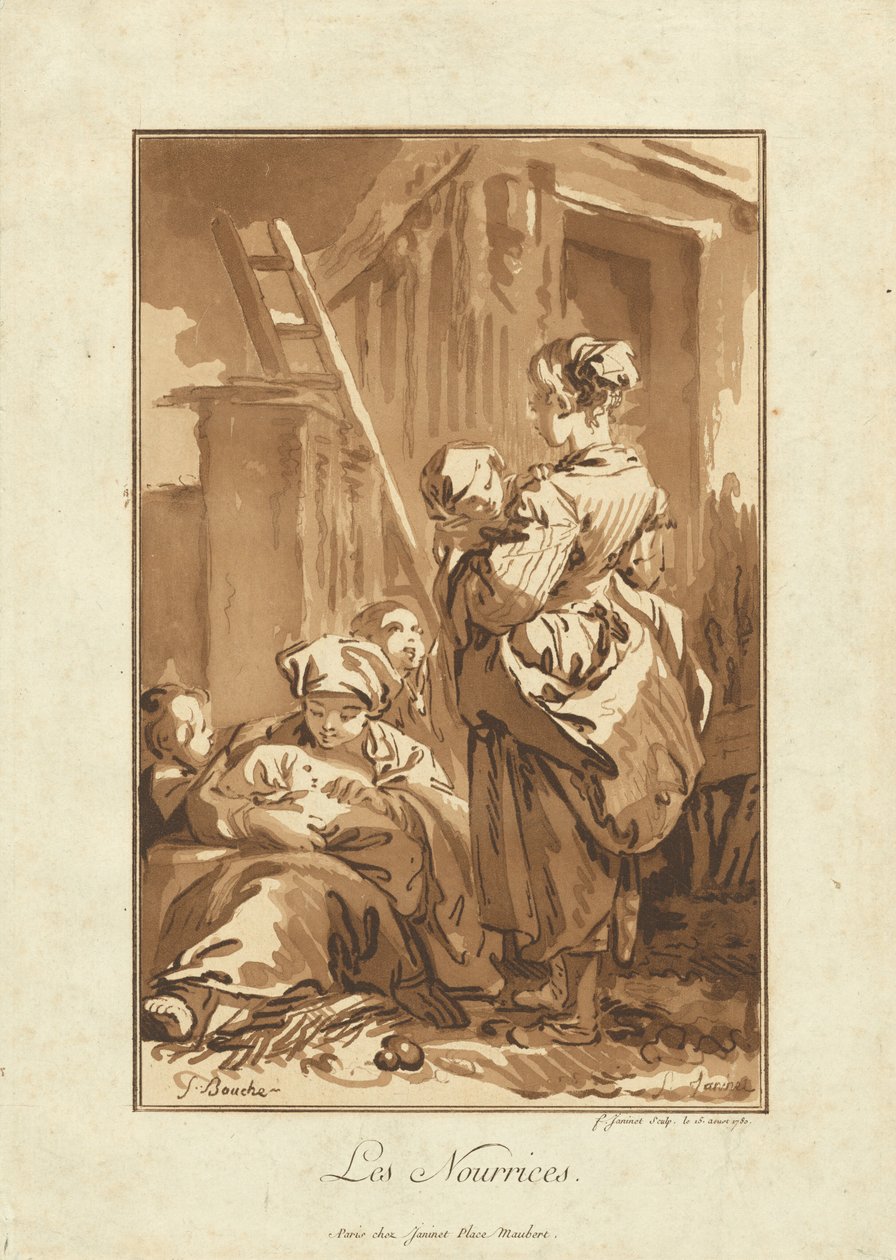 Zdravotní sestry od Jean François Janinet after François Boucher
