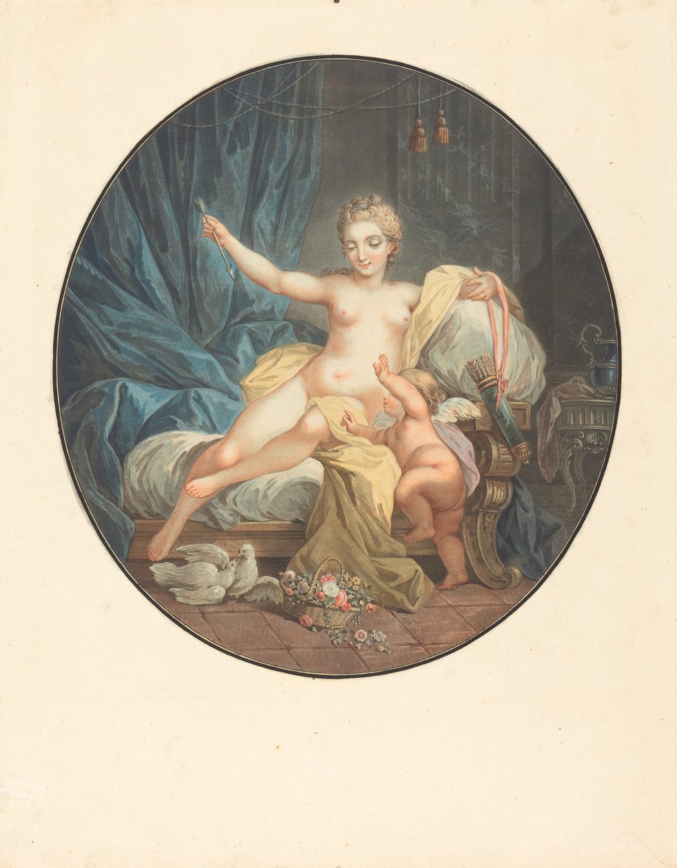 Venuše odzbrojující lásku od Jean François Janinet after Jacques Charlier