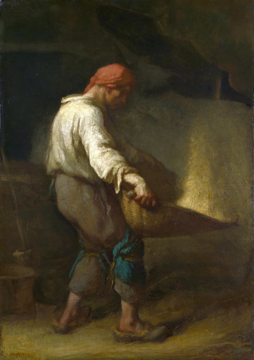 Francouzština:  Un vanneur Vinař od Jean Francois Millet