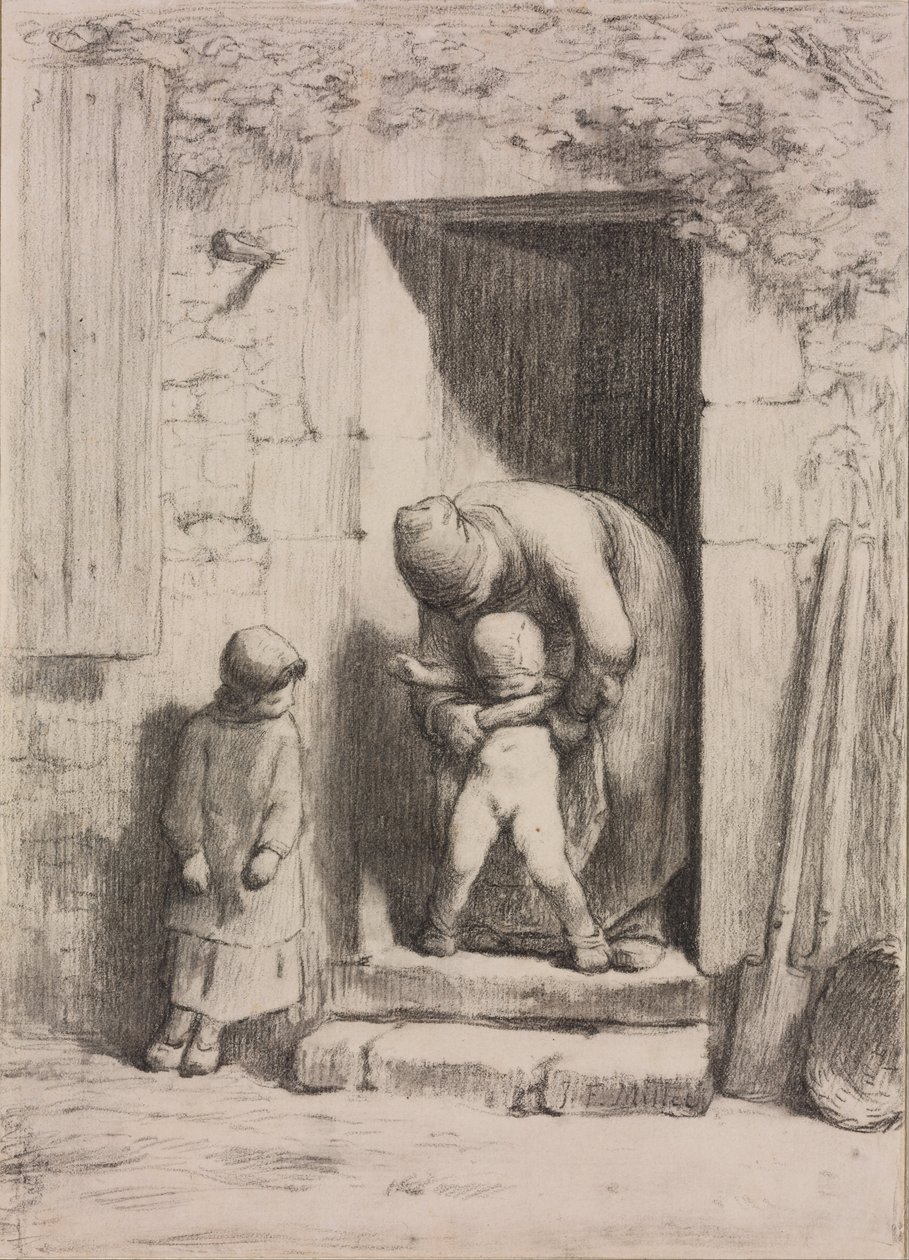 Mateřská péče od Jean Francois Millet