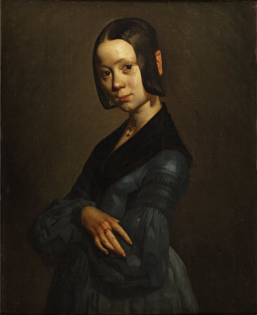 Portrét Pauline Ono v modré barvě od Jean Francois Millet