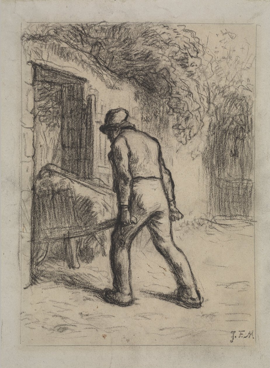 Studium pro muže s trakařem od Jean Francois Millet