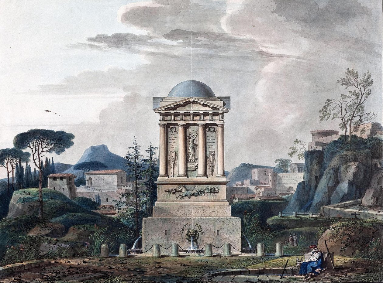 Návrh fontány v Poltavě, 1807 od Jean François Thomas de Thomon