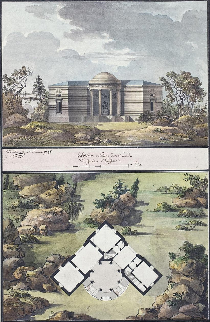 Pavilon v anglické zahradě, 1795 od Jean François Thomas de Thomon