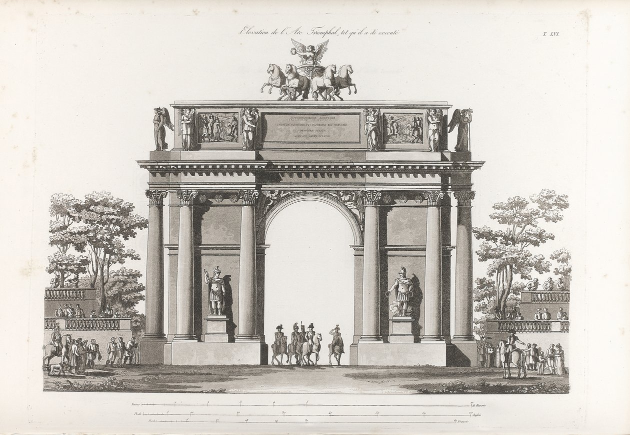 Vítězný oblouk. Z: Sbírka fasád hlavních památek postavených v Petrohradě, 180 od Jean François Thomas de Thomon