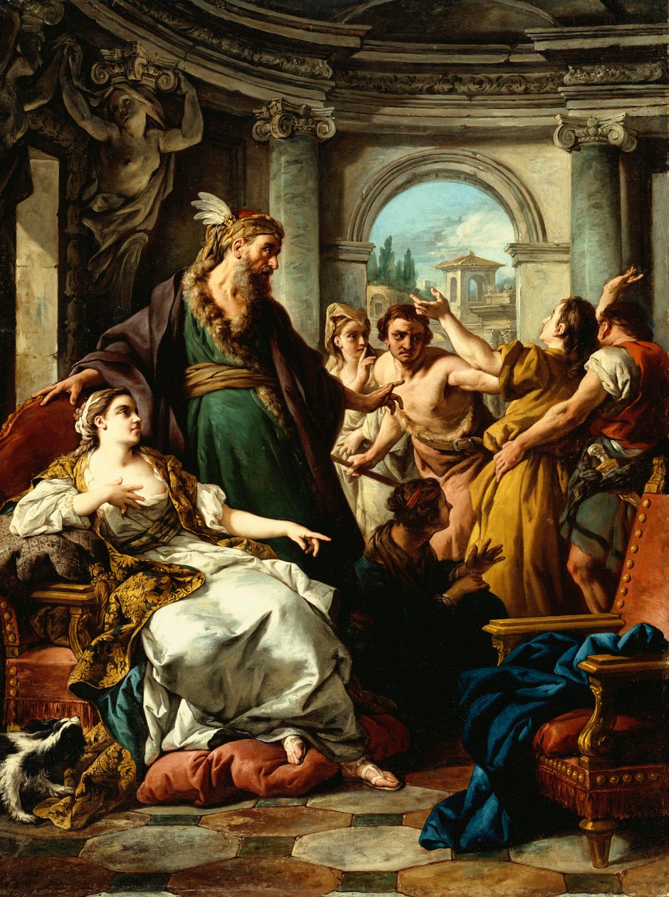 Joseph obviněn Potifarovou manželkou, 1745 od Jean François de Troy