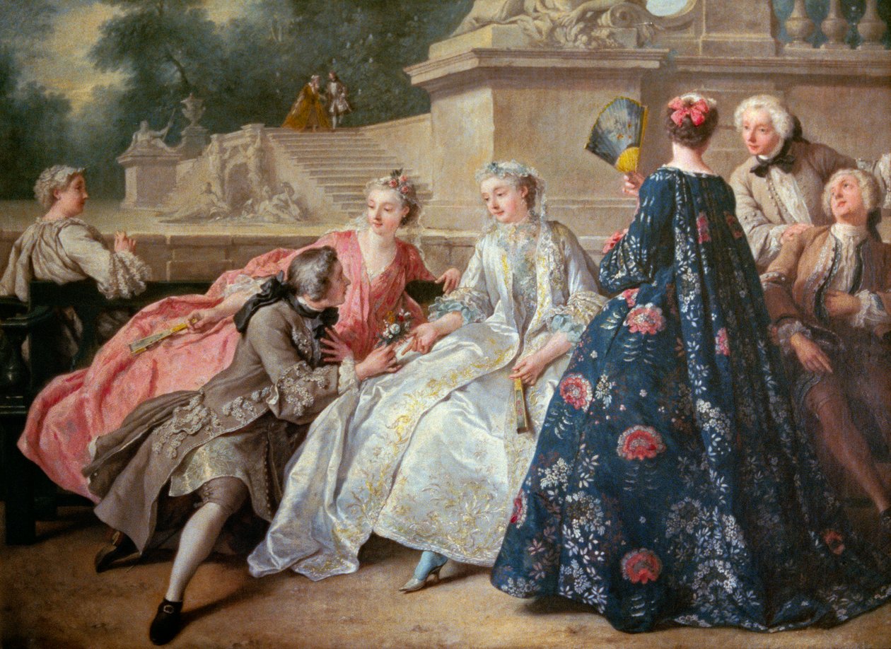 Dvůr lásky Obraz Jeana Francoise de Troy (1679-1752) 1731 Ne. 0,73 x 0,92 m Berlín. Staatliche Museum od Jean François de Troy