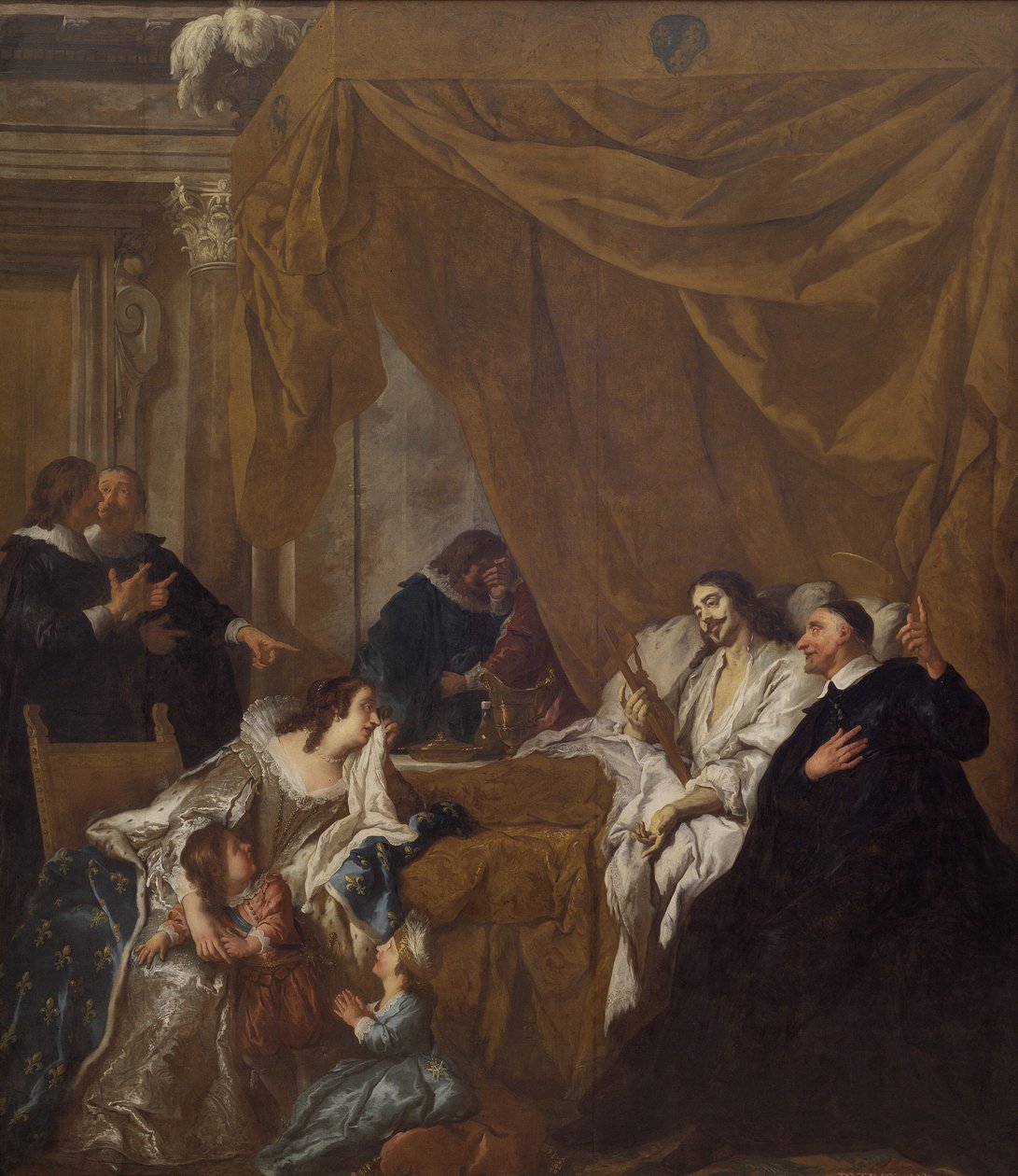 Svatý Vincent de Paul u smrtelné postele Ludvíka XIII od Jean François de Troy