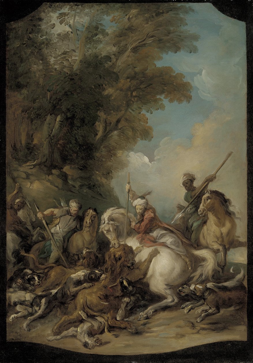 Lov na lva, 1735 od Jean François de Troy