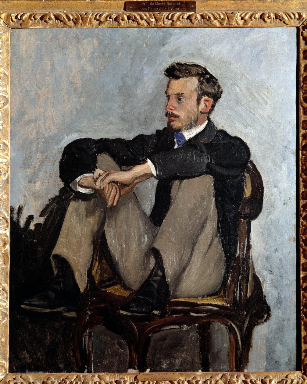 Portrét malíře Pierra Auguste Renoira (1841-1919) Obraz Jean Frederic Bazille (1841-1870) 1867. Rozměr 0,62 x 0,51 m Paříž, musee d