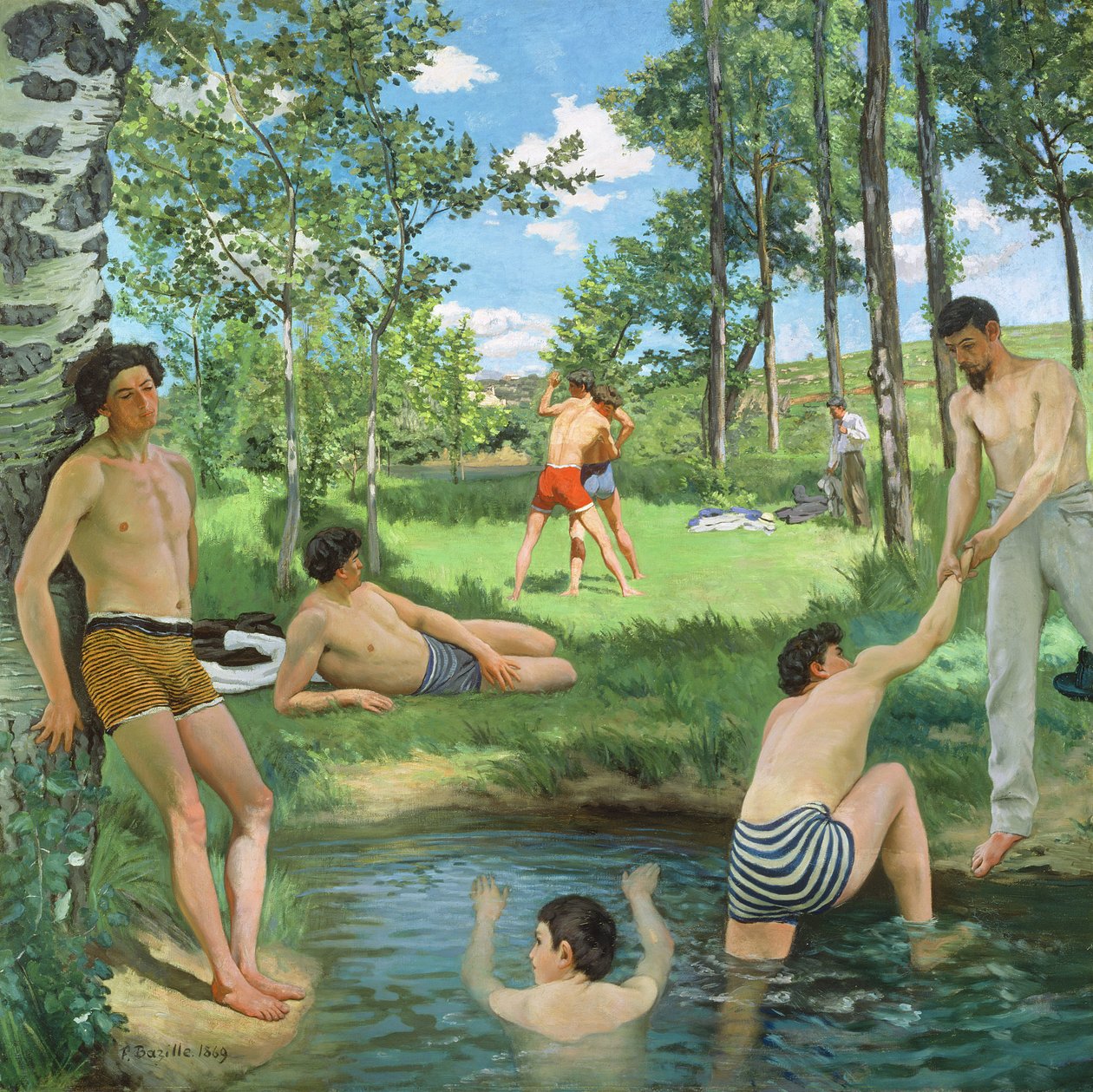 Letní scéna, 1869 od Jean Frederic Bazille