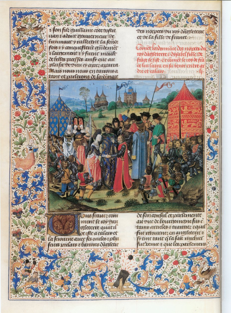 Francouzský král Karel VI. dává svou dceru Isabelu svému anglickému bratranci Richardovi II. ... od Jean Froissart