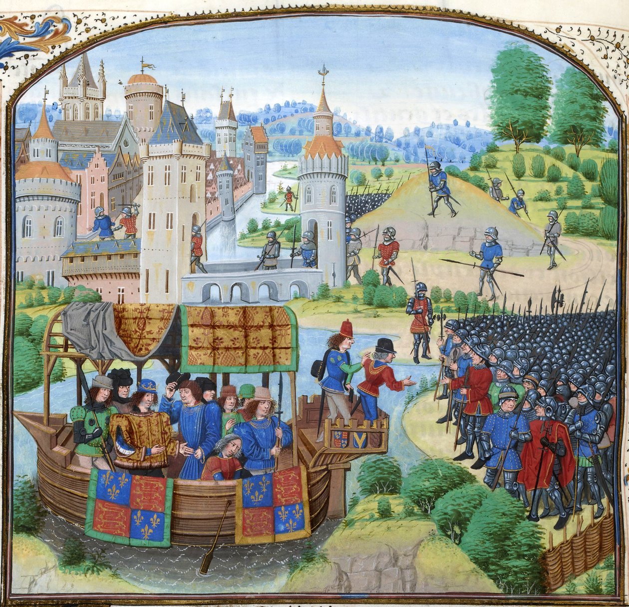 Jean Froissart, Kroniky, 154v, 12148 btv1b8438605hf336, ořízek od Jean Froissart