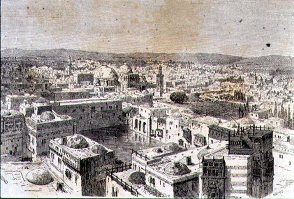 Jeruzalém v 60. letech 19. století (rytina) od Jean Georges (after) Huyot