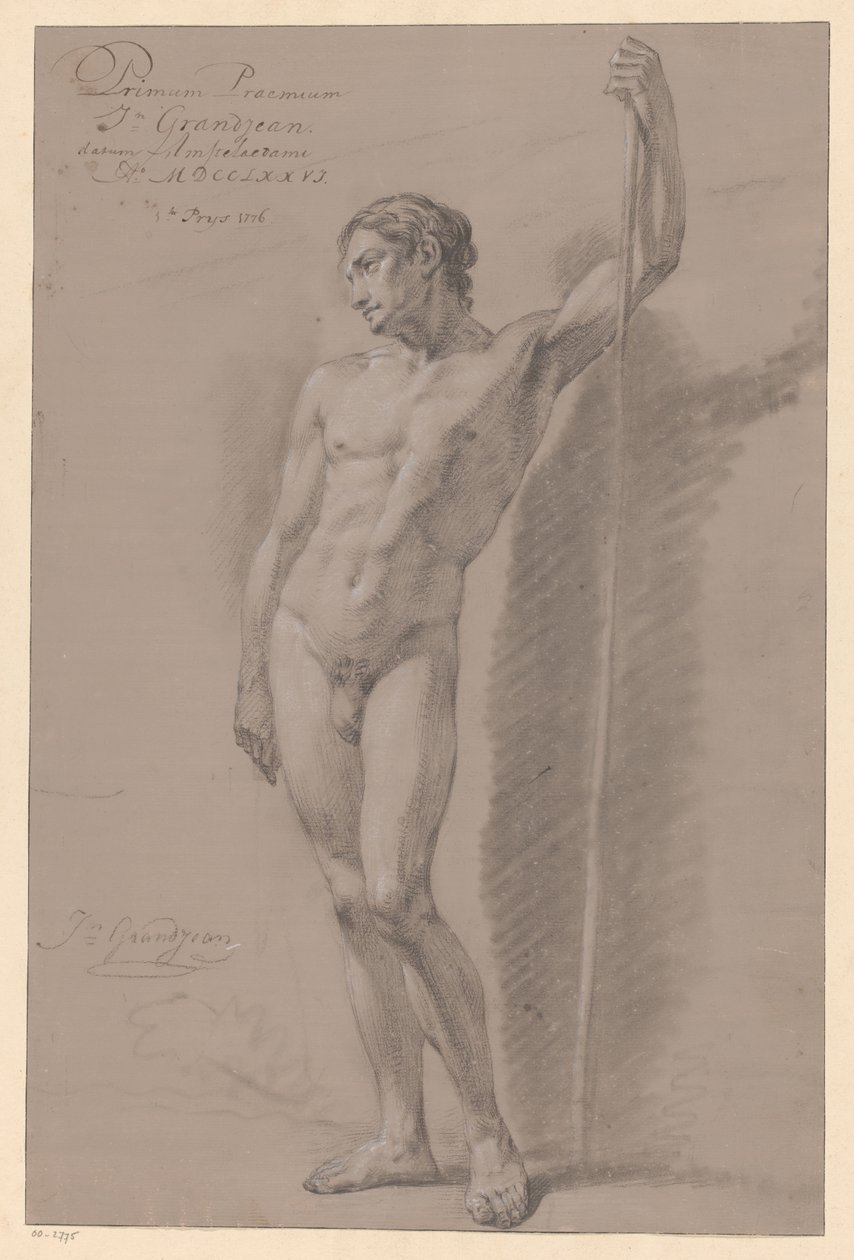 Stojící mužský akt, při pohledu zepředu (1. cena 1776) od Jean Grandjean