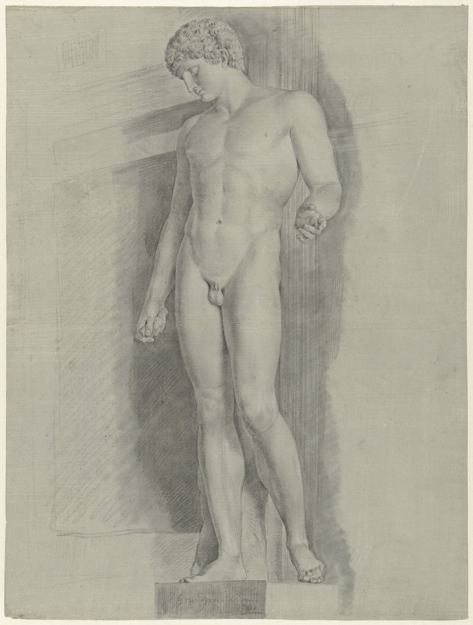Studie sochy zvané Albani Antinous od Jean Grandjean