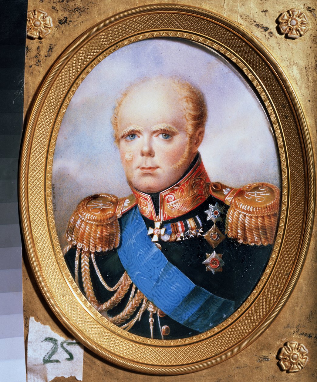Portrét velkovévody Konstantina Pavloviče Ruska (1779-1831) (Portrét velkovévody Konstantina Pavloviče Ruska). Obraz Jean Henri Benner (1776-1836). Akvarel na papíře od Jean Henri Benner