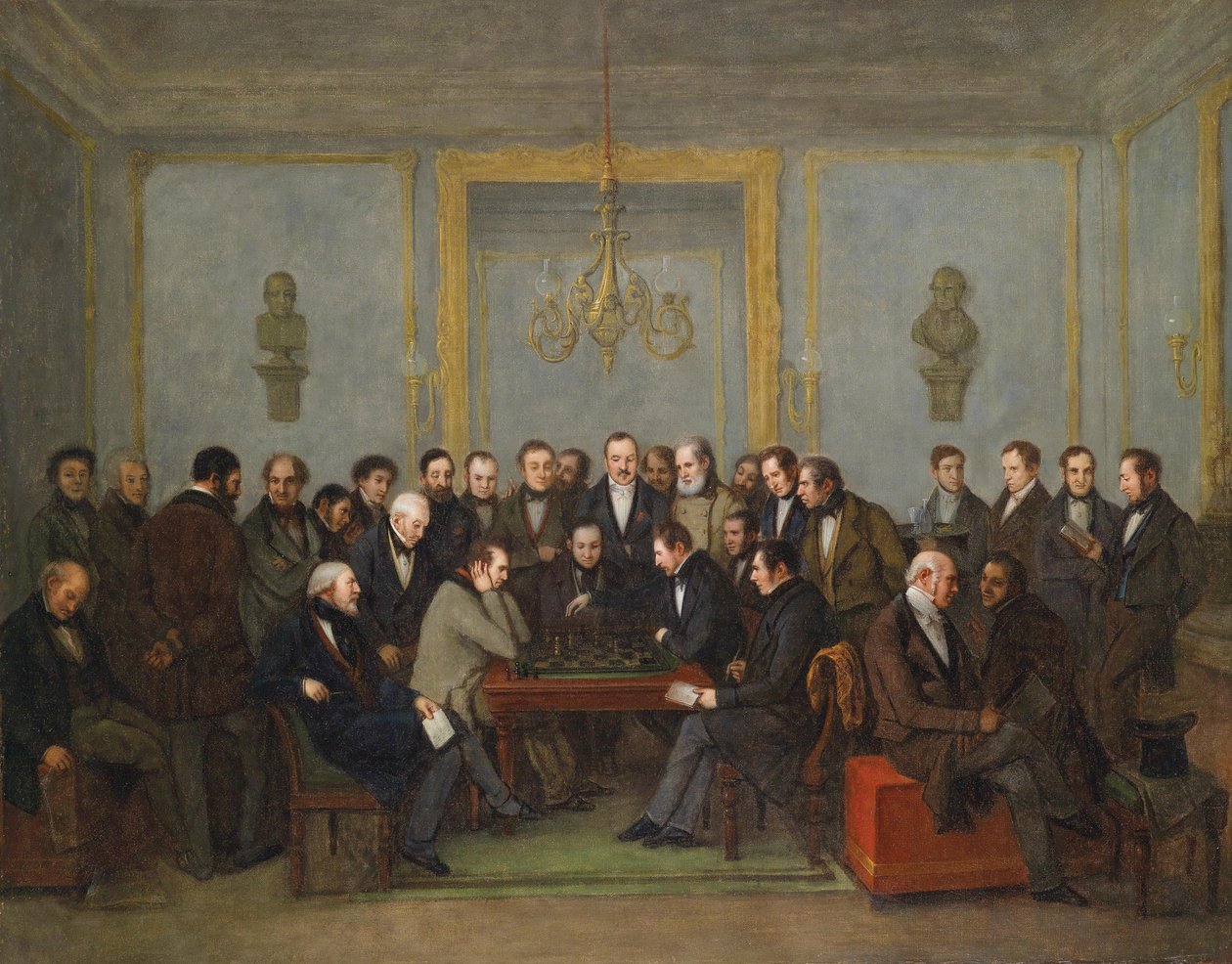 Epický šachový zápas mezi Pierrem Saint Amantem a Howardem Stauntonem v roce 1843 od Jean Henri Marlet