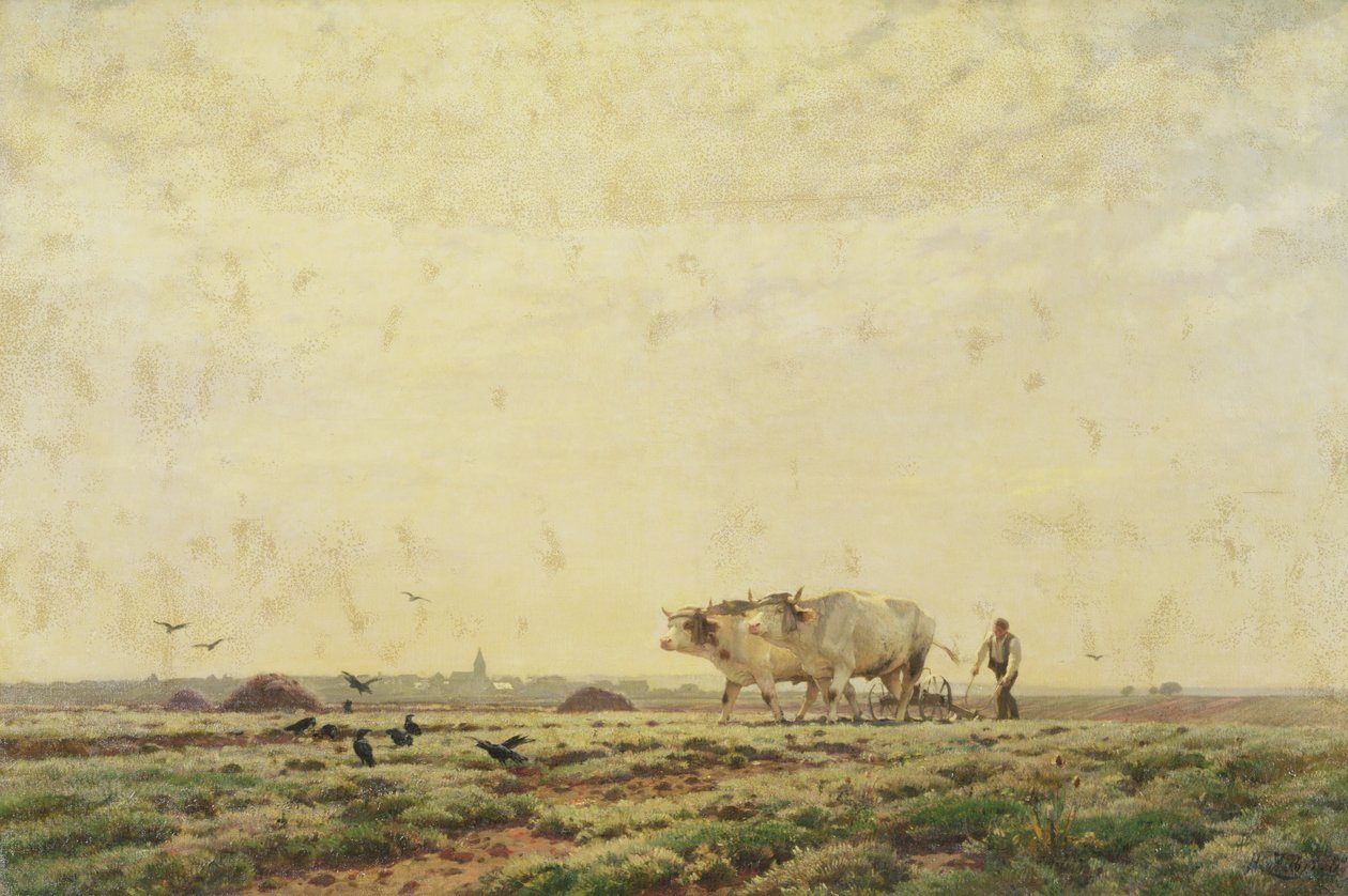 První brázdy, Haute Alsace nebo Dělník, 1883 od Jean Henri Zuber