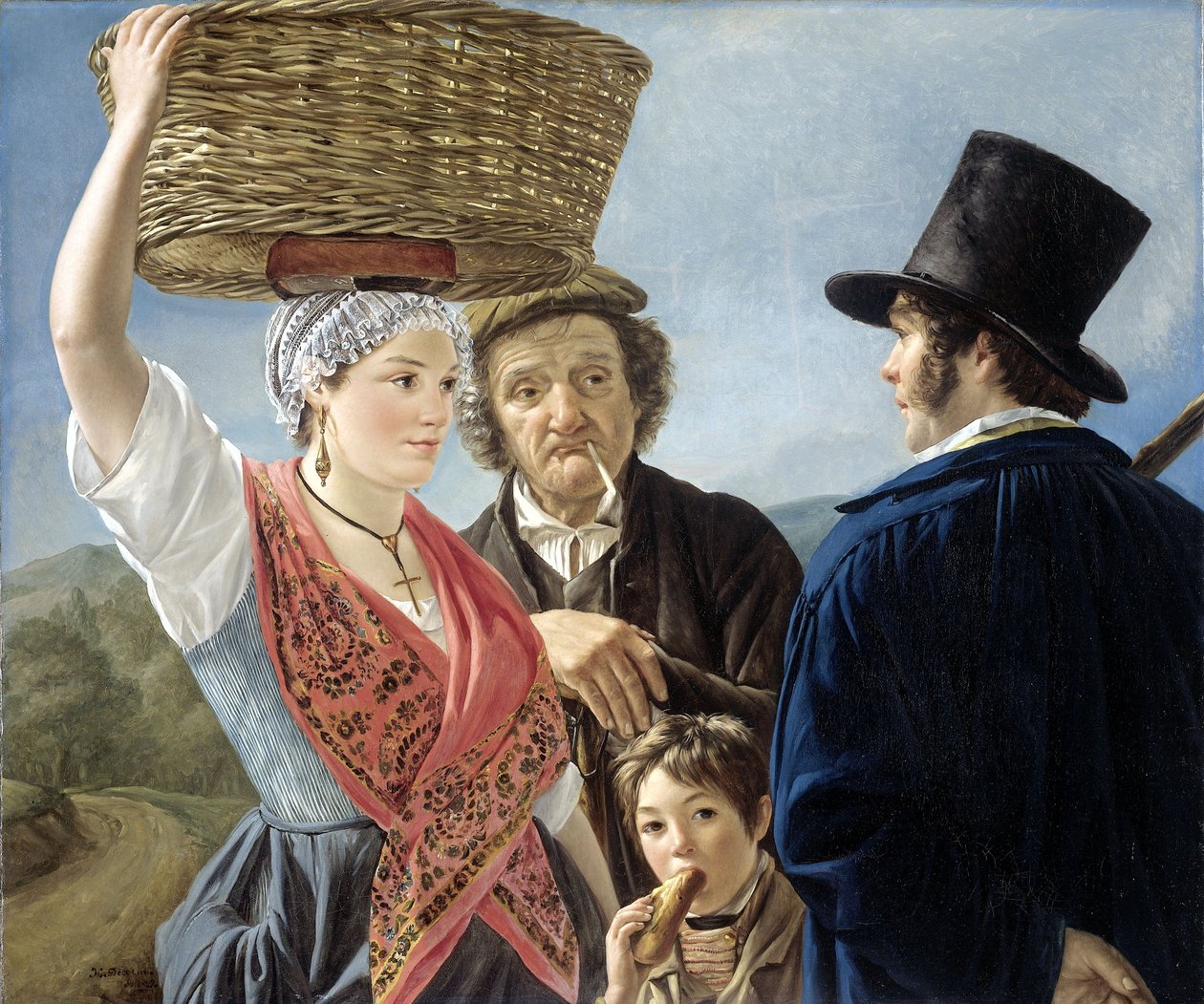 Trhové drby, 1827 od Jean Henri de Coene