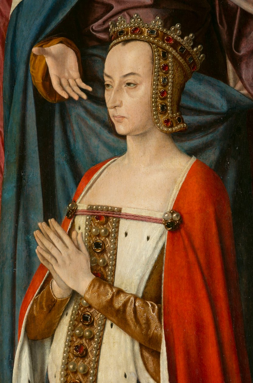 Vévodkyně Anne de Beaujeu, detail. Triptych mistra z Moulins od Jean Hey