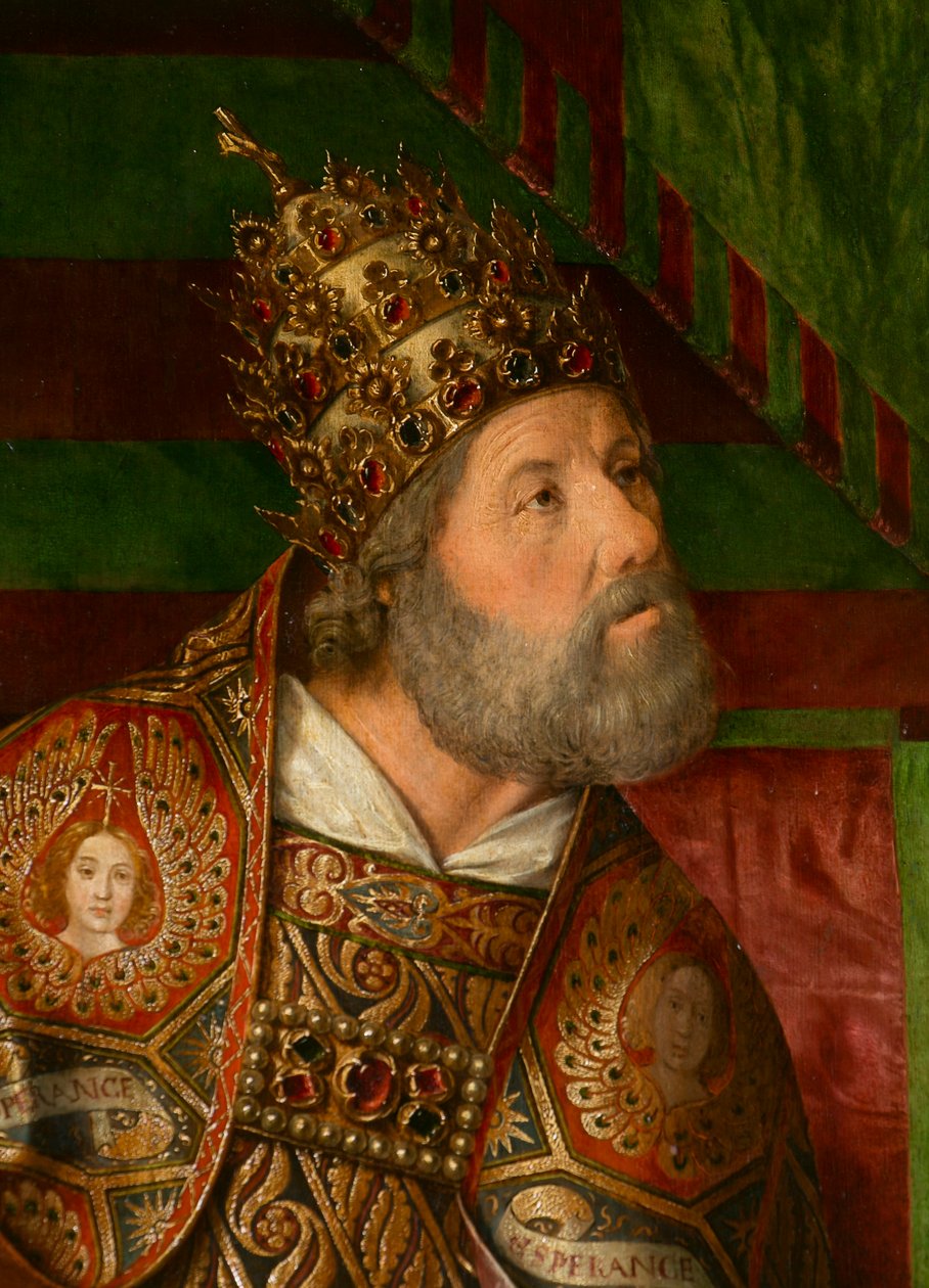 Svatý Petr, detail. Triptych mistra z Moulins od Jean Hey