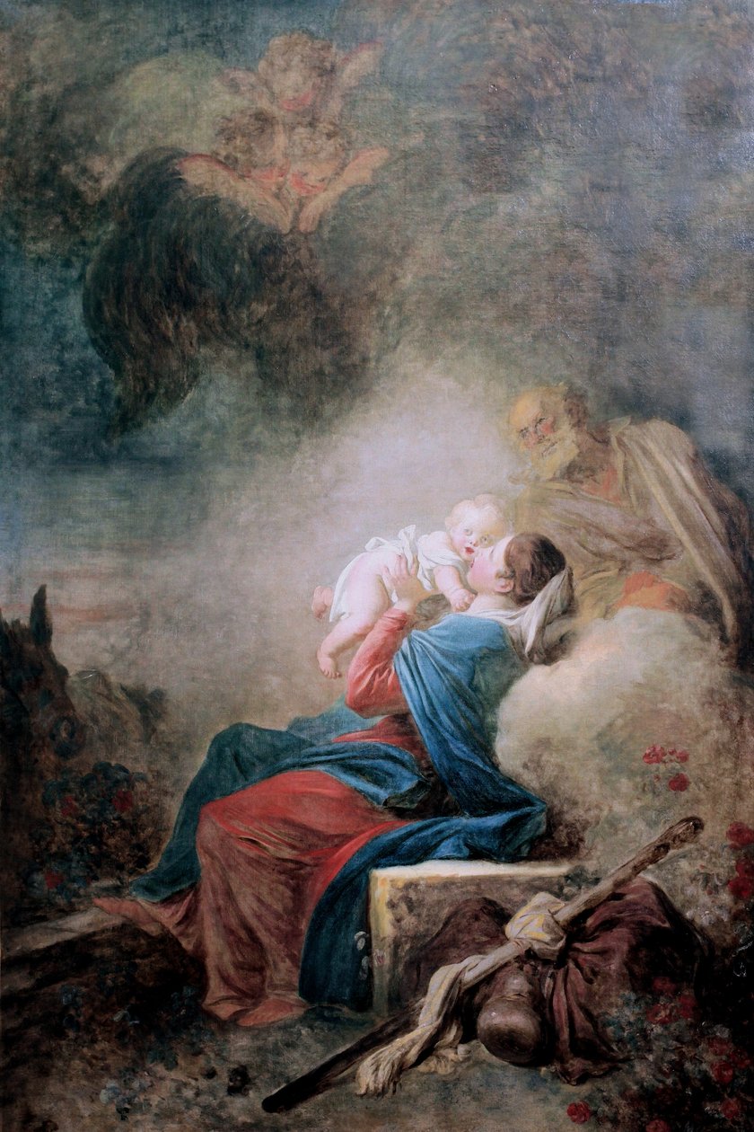 Francouzsky: Le Repos de la Sainte Famille od Jean Honore Fragonard