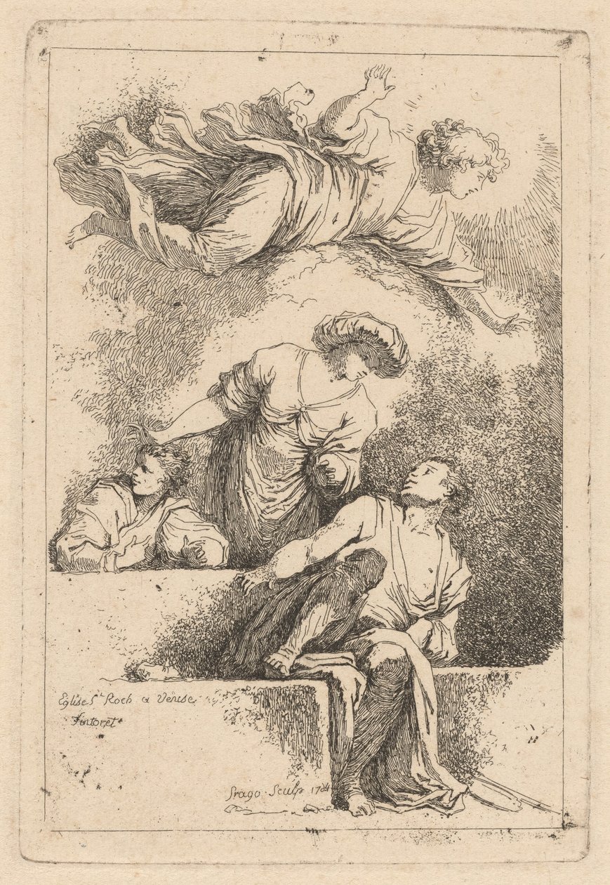 Učedníci u hrobu od Jean Honoré Fragonard after Jacopo Tintoretto