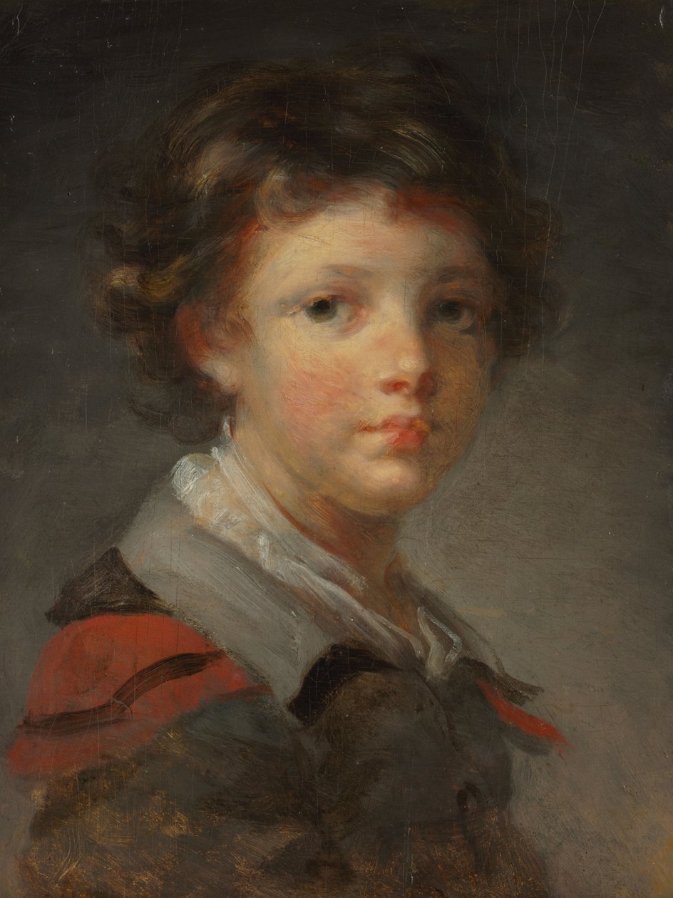 Chlapec v plášti s červenou podšívkou, 80. léta 18. století od Jean Honore Fragonard
